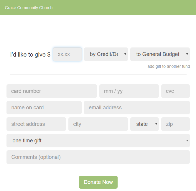 Online giving example